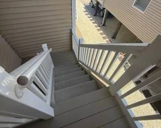 Vinyl railing; stairs