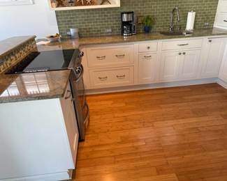 U-shaped kitchen is clean and contemporary