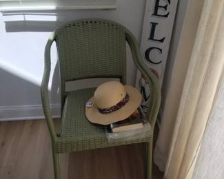 Accent chair; Welcome sign