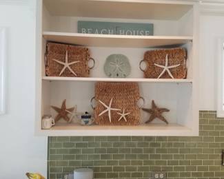 Cabinetry detail: shelving. Beachy decor