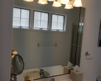 Vanity mirror; vanity lights