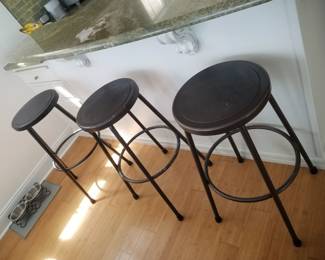 Metal bar stools - 3 available