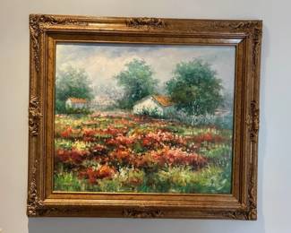 Countryside Landscape Painting in Ornate Gold frame
31"x x 27" h