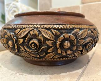 Hand-carved wooden bowl