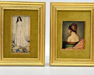 Prints in gilded frames