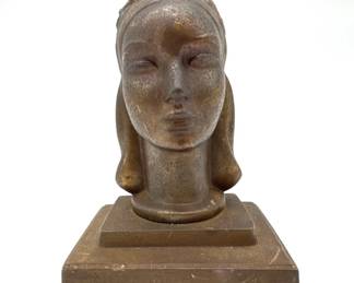 Single Frankart spelter female bust