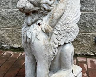 Concrete gargoyle statue