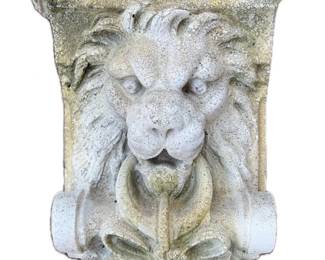 Faux stone lion garden wall bracket