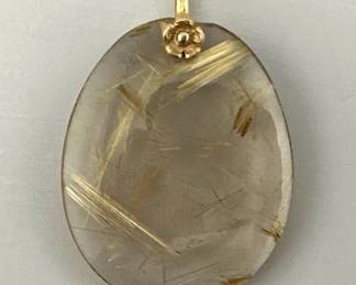 14kt rutilated quartz pendant