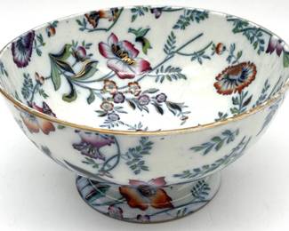 Antique floral Ironstone footed bowl