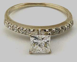 14kt white gold princess cut diamond ring (.60ctw)