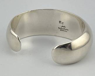 Thick signed Artie Yellowhorse Navajo sterling cuff