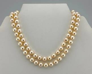 14kt cultured pearl necklace; 23"L
