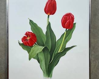 Framed “Red Emperor” tulip signed and numbered print