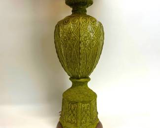 MCM olive green textured lamp