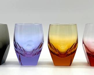 Set of four heavy crystal Moser tumblers