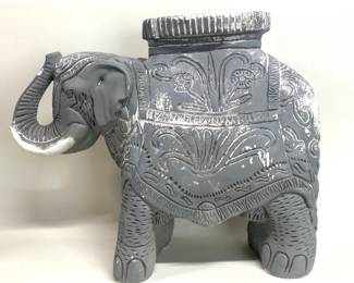Painted pottery elephant stand