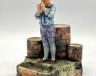 Majolica figural smoking stand
