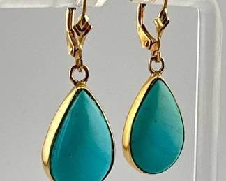 14kt natural turquoise earrings