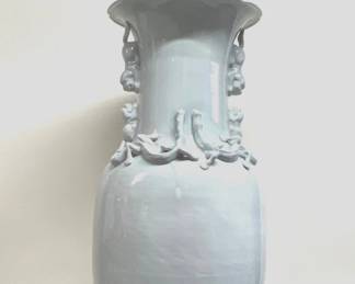 Monumental celadon vase; 36”H