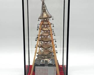 Vintage Chinese sterling silver Pagoda with bells