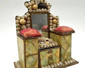 Victorian shell sewing box