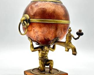 Small scale regal Regency copper, brass Atlas samovar