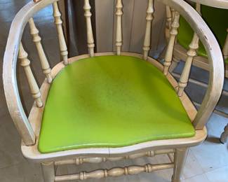 1 of 4 kitchen chairs …. Check out that seat color! Wow
