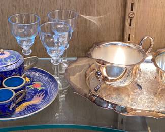 Glass, china and silver plate