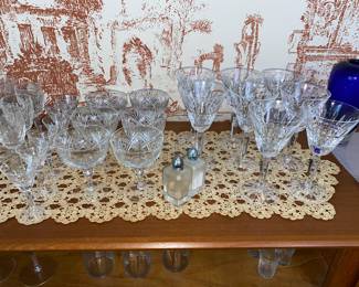 Stunning stemware including Waterford pieces
