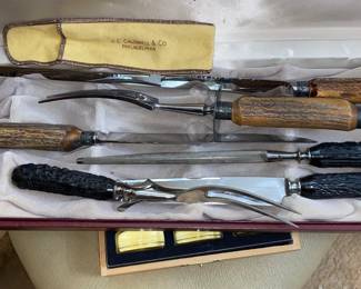 Bone handle carving sets