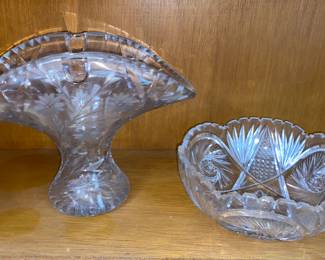 Cut glass serving pieces