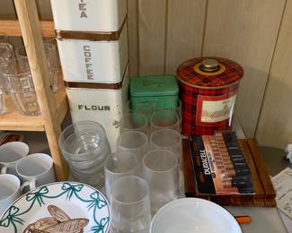 Retro tea, coffee, flour containers