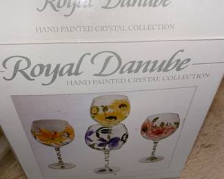 Royal Danube hand painted crystal goblets