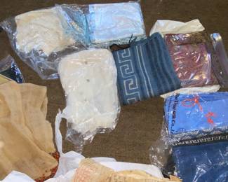 Scarves ,linens … all packed and wrapped with care