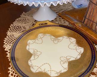 Gold accented Bavarian serving dish