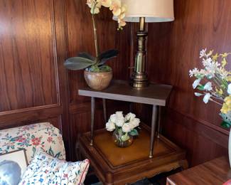 Leather topped table under 70s side table