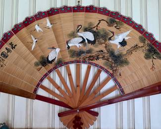 Wall mounted large Asian inspired fan