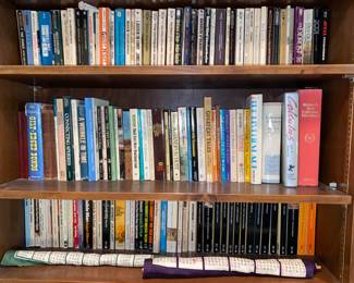 Packed book shelves