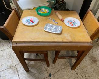 Children’s antique tables and chairs