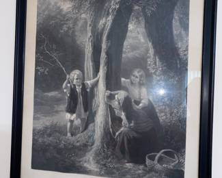 Antique framed art -“Playing Children”