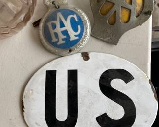 US enamel plaque, Vtg. AAA car tag
