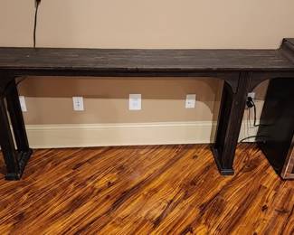 Dark wood sofa console table