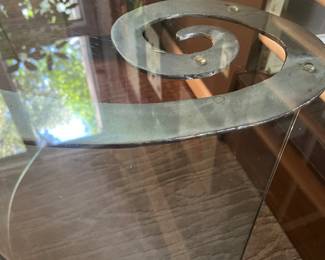 MCM glass and metal Console/Foyer Table