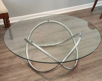 Chrome and glass coffee table
