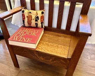Oak hall bench