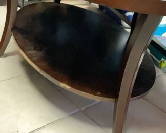 Long wooden Oval Coffee Table.