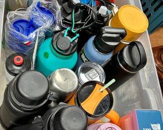 Various Water Bottles/thermos, New and Used like New Available.