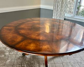 6' diameter with outer leafs. 4' diameter without.