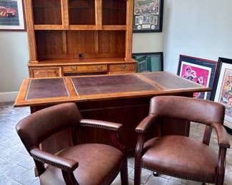 Hooker desk & hutch. Desk measures: 5'11" wide, 3' deep, 30" tall.